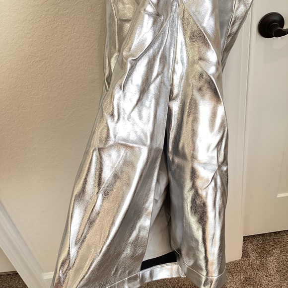 Anthropologie Soleil Magic Fabric Ruched Strapless Dress Metallic NEW - Picture 12 of 16